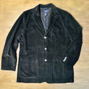 DANIEL CREMIEUX sport coat blazer black corduroy 3 button XL jacket EUC 3 BUTTON
